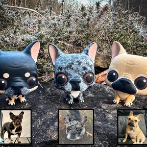 custom french bulldog figurine, cartoon pet art, french bulldog painting, frenchie art, pet memorial, custom dog painting, frenchie owners