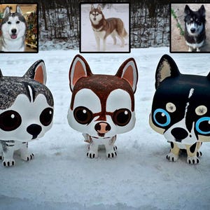 custom husky figurine, siberian husky, huskies, alaskian husky, pet memorial, cartoon husky, husky art, husky painting, sled dogs, malamute