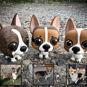 custom corgi figurine, pembroke welsh corgi, cardigan welsh corgi, corgi art, corgi painting, pet memorial, cartoon dog art, cartoon corgi