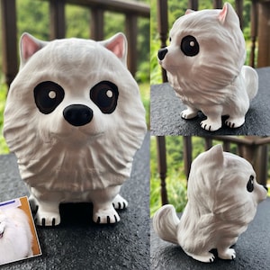 samoyed figurine, samoyed painting, samy dog, american eskimo dog, white samoyed, samoyed art, pet memorial, dog figurine