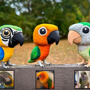 custom bird figurine, parrot art, cockatoo painting, bird, pet memorial, cockatiel, parrot, gifts for bird lovers, parrot toys, bird artwork
