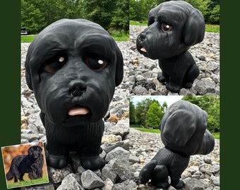 newfoundland figurine, newfoundland dog, newfie lovers, newfie art, newfoundland painting, newfie painting, big black dog
