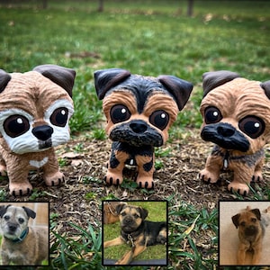 custom border terrier figurine, border terrier art, cartoon dog, custom pet art, pet memorial, terrier lovers, border terrier painting, dogs