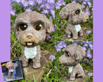 lagotto romagnolo figurine, lagotto dog, italian water dog, lagotto romagnolo art, pet memorial, lagotto painting, dog art