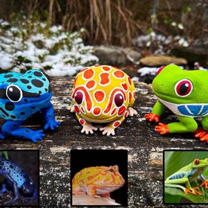 custom frog figurine, pacman frog, tree frog, green frog, frog painting, frog art, cute frog, toad, poison dart frog, amphibian art, frogs