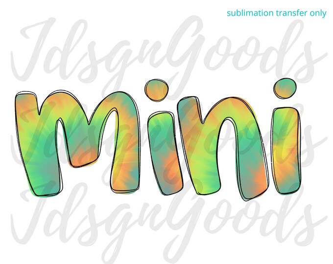 Mini tye dye Ready to Press Sublimation Transfer