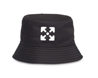 Off-white Style Unisex Black Bucket Hat 