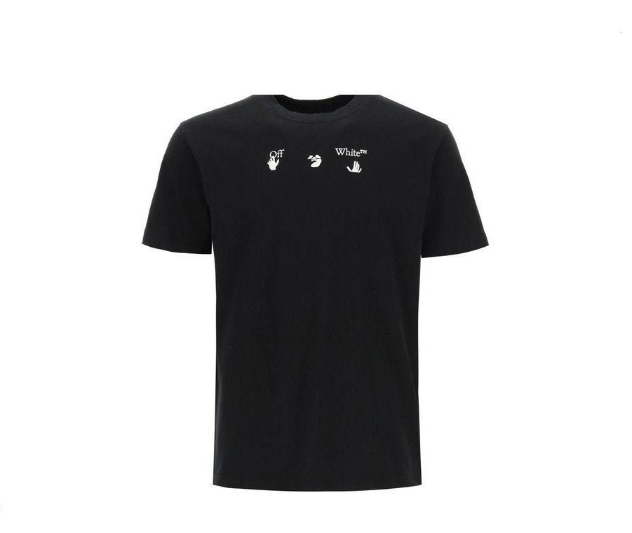 Off-White Style Unisex Black T-Shirt Embroidered Logo | Etsy