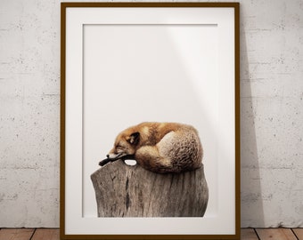 Fox Printable Wall Art - Nursery Art Print - Fox Art Print - Animal Wall Art - Digital Print - Downloadable Wall Art - Baby Room Decor