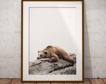 Bear Printable Wall Art - Nursery Art Print - Bear Art Print - Animal Wall Art - Digital Print - Downloadable Wall Art - Baby Room Decor