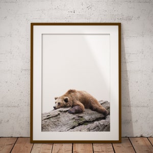 Bear Printable Wall Art - Nursery Art Print - Bear Art Print - Animal Wall Art - Digital Print - Downloadable Wall Art - Baby Room Decor