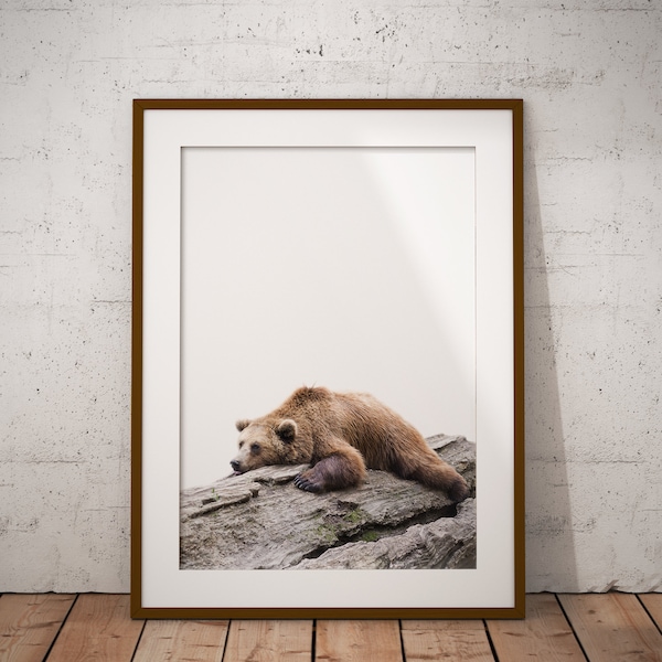 Bear Printable Wall Art - Nursery Art Print - Bear Art Print - Animal Wall Art - Digital Print - Downloadable Wall Art - Baby Room Decor