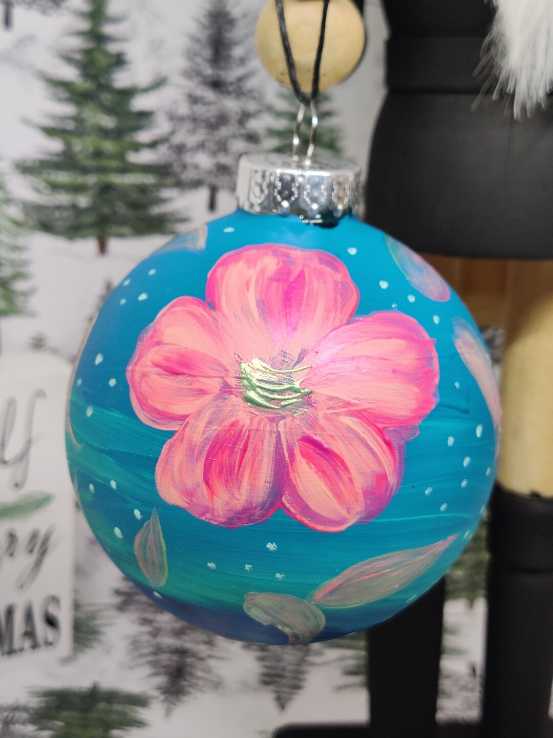 Hand Painted Glass Christmas Ornament Etsy