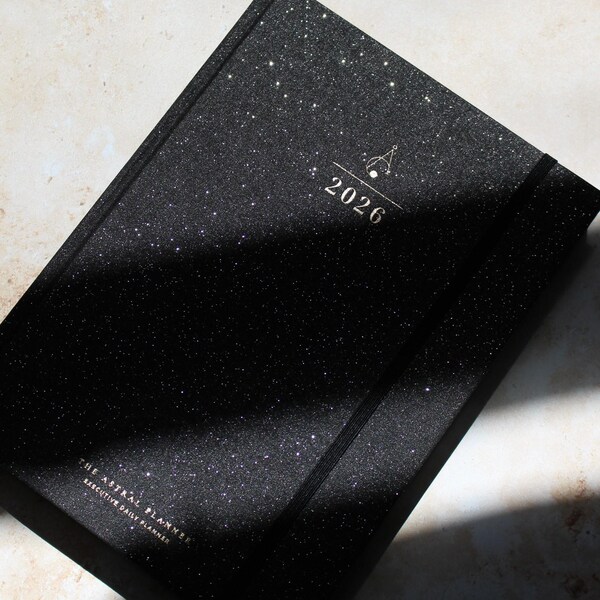 2026 The Astral Planner™ in Obsidian Stardust, Daily Astrology Planner, Moon Phase Planner, Self Care Rituals, Life/Work Organization