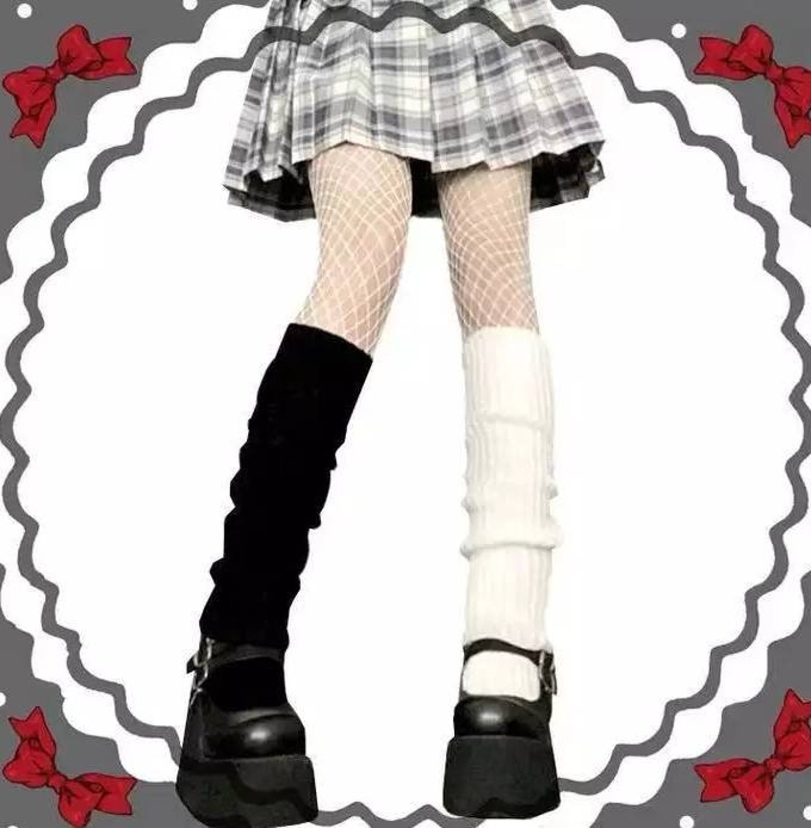 Mall Goth Knee High Leg Warmers / Acrylic Wool Warm Knitted Etsy