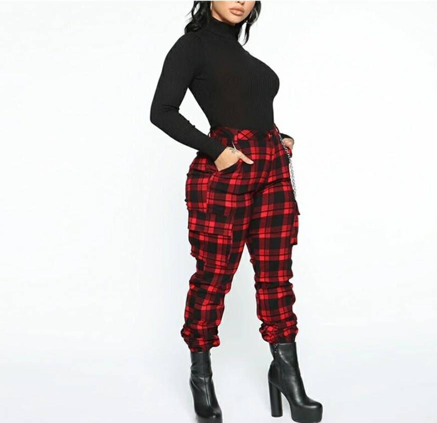 plaid cargo pants