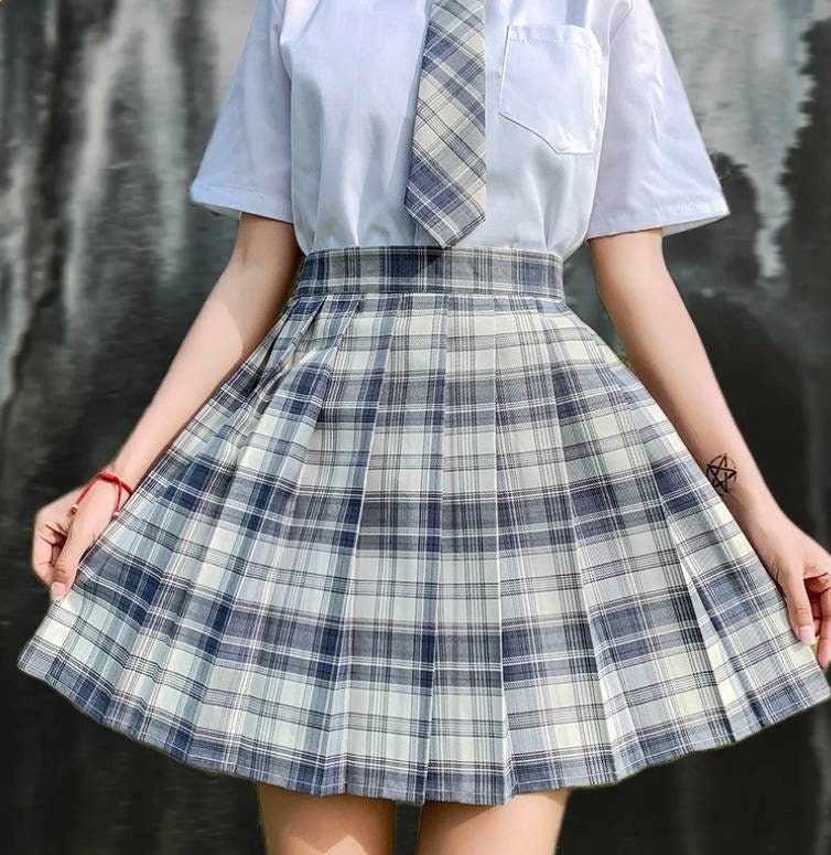 Japanese school girl pleated mini skirt plaid tartan pleated | Etsy