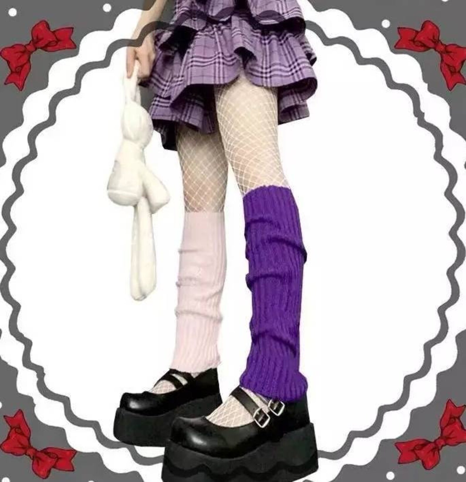 Mall Goth Knee High Leg Warmers / Acrylic Wool Warm Knitted Etsy