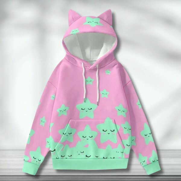 Kawaii Cat-Ears Pullover Hoodie