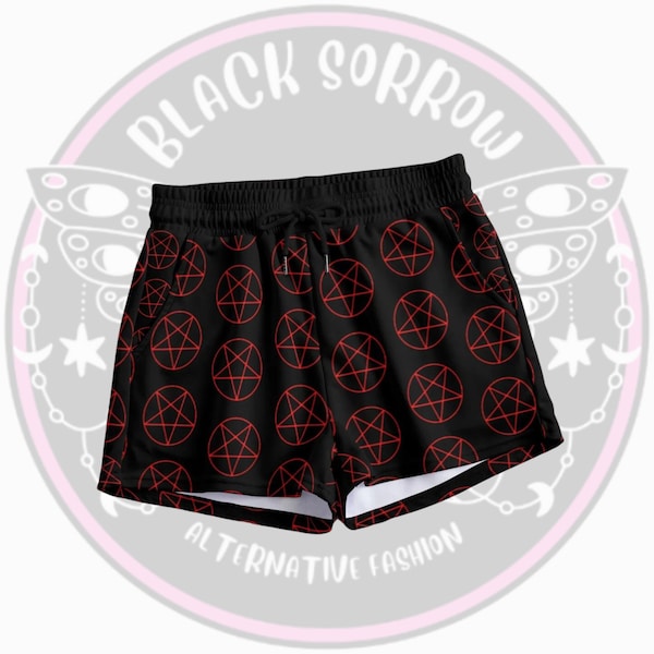 Pentagram print booty shorts