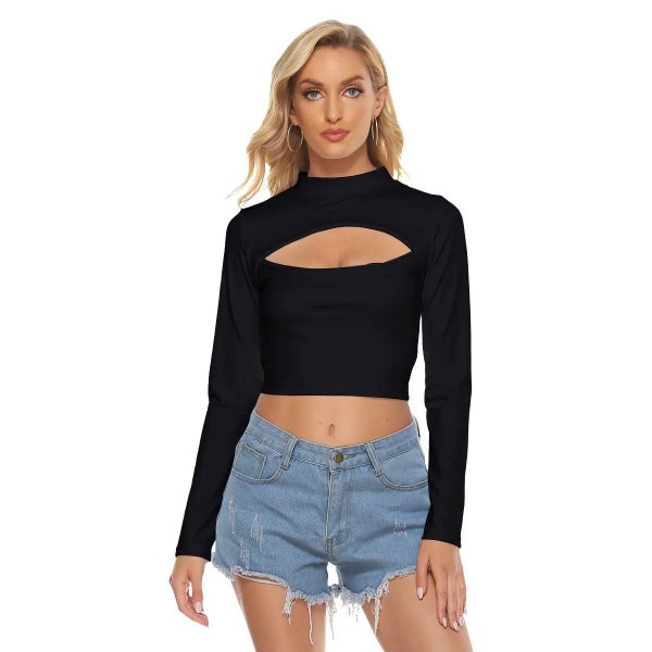 Cut Out Crop Top Etsy
