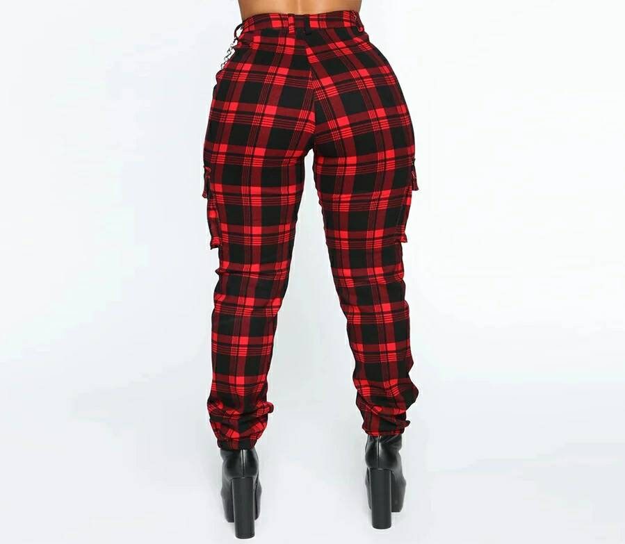 Red tartan plaid cargo pants sizes US 6-14 USA shipped | Etsy