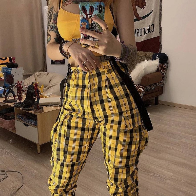 plaid cargo pants