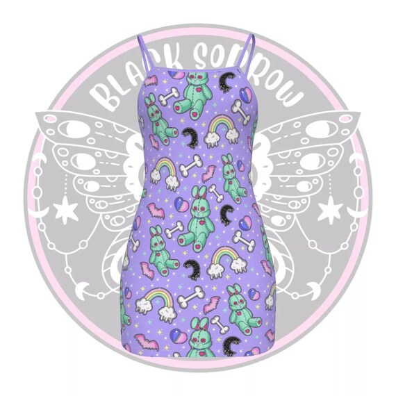 Pastel Goth Plus Size Mini Dress Bodycon Camis Dresses Kawaii Etsy