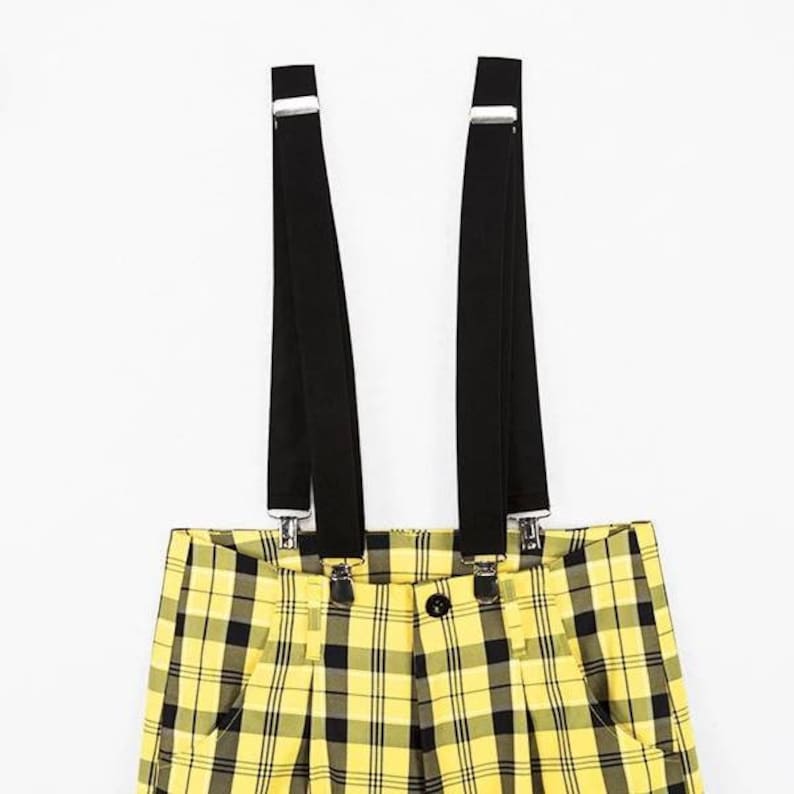 Yellow tartan cargo pants plaid combat trousers tartan | Etsy