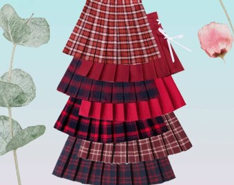 red and black plaid skirt 8x10