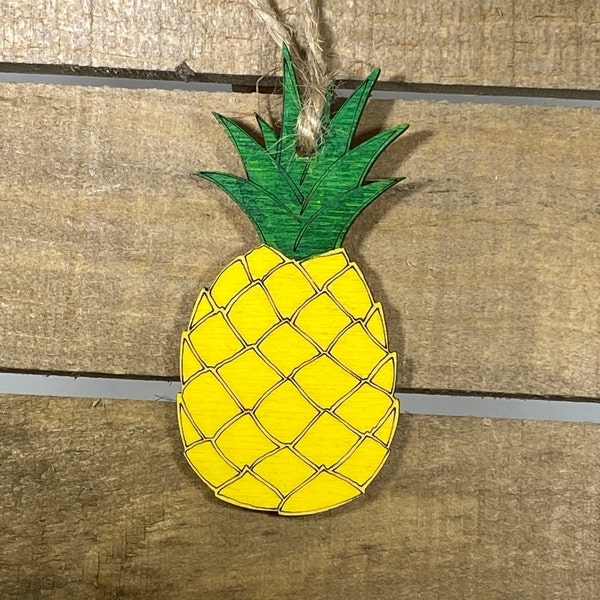 Hawaiian Pineapple Wooden Ornaments