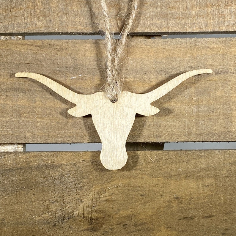 Longhorn Wooden Christmas Ornament