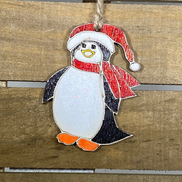 Penguin Wooden Christmas Ornaments