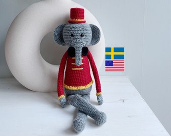 Crochet pattern Kjell the circus elephant - PDF digital pattern
