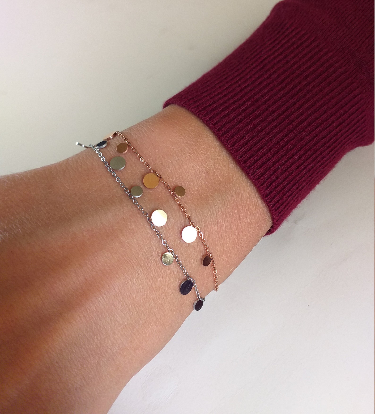 Circles bracelet everyday bracelet layering bracelet Etsy