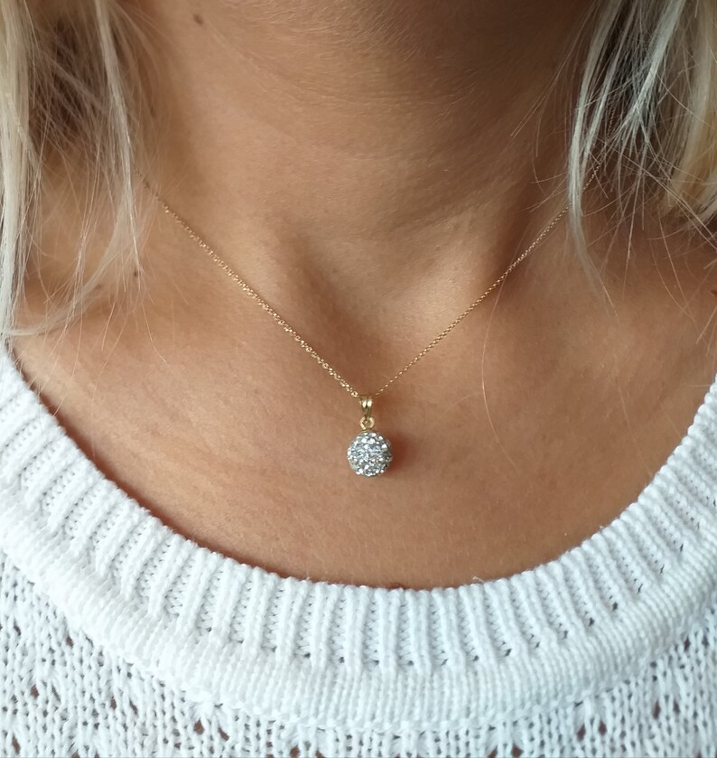 Diamond Ball Necklace 14k Gold Ball Pendant Necklaces Jewelry Valresa Com