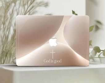 Capa para MacBook Pro 14 de 16 polegadas M4 M3 M2 M1 com a Bíblia e capa minimalista para Mac Book Air 15 e 13 polegadas 2025, 2024 e 2020, bege A2442 A3403, religiosa
