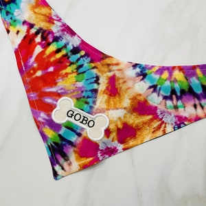 Tie dye Custom Dog Bandana, Reversible dog bandana, personalized dog bandana, snap on dog bandana, dog bandana, custom dog gift