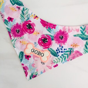Watercolor Floral, Custom Dog Bandana, Reversible dog bandana, flower dog bandana, personalized dog bandana, dog gift, dog bandana