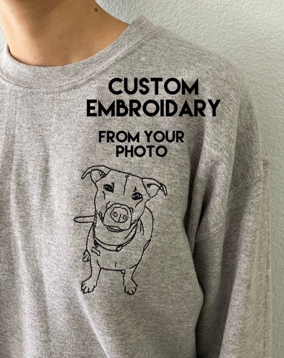 Custom Dog Sweatshirt Custom Embroidered Sweatshirt Etsy
