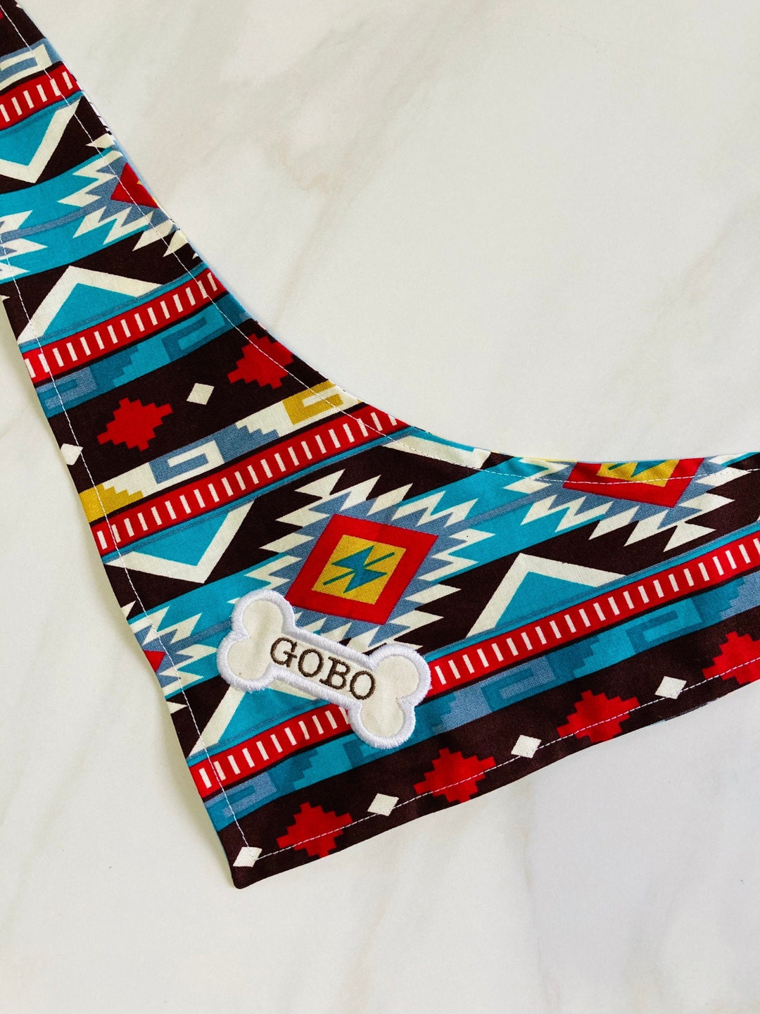 Native American Custom Dog Bandana, Reversible Dog Bandana