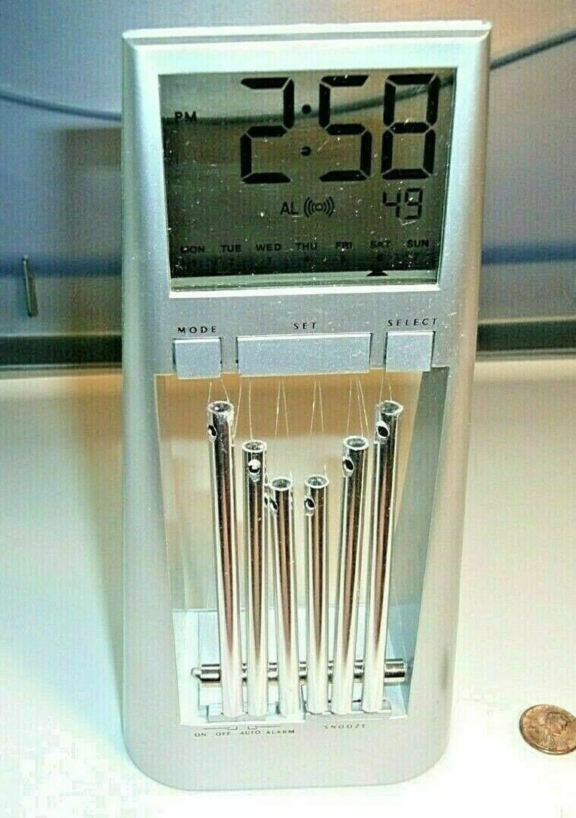 Digital Chime Clock with mechanical rod chime with date time Etsy