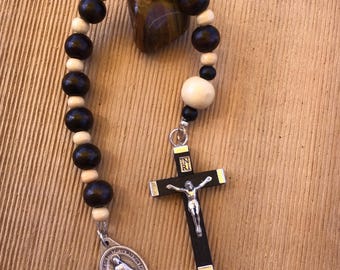 Catholic Rosary Prayer Chaplet , Pocket Rosary, Travel Rosary, Wooden Prayer beads