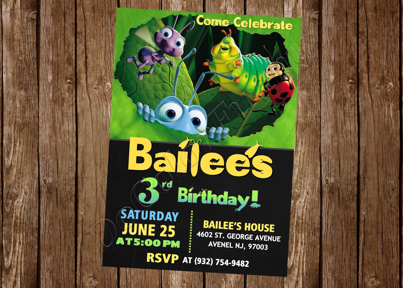 Buy A Bugs Life Invitation A Bugs Life Birthday A Bugs Life Party A Bug ...