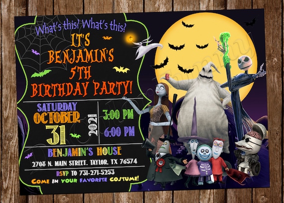 The Nightmare Before Christmas Invitation Nightmare Before - Etsy