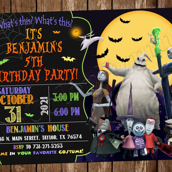 The Nightmare Before Christmas Invitation Nightmare Before Christmas Birthday Party Invitation Nightmare Birthday Party Nightmare Party