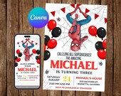 Spiderman Invitation Birthday Party Spiderman Birthday Invitation Spiderman Watercolor Editable Invitation Spiderman Digital Printable Card