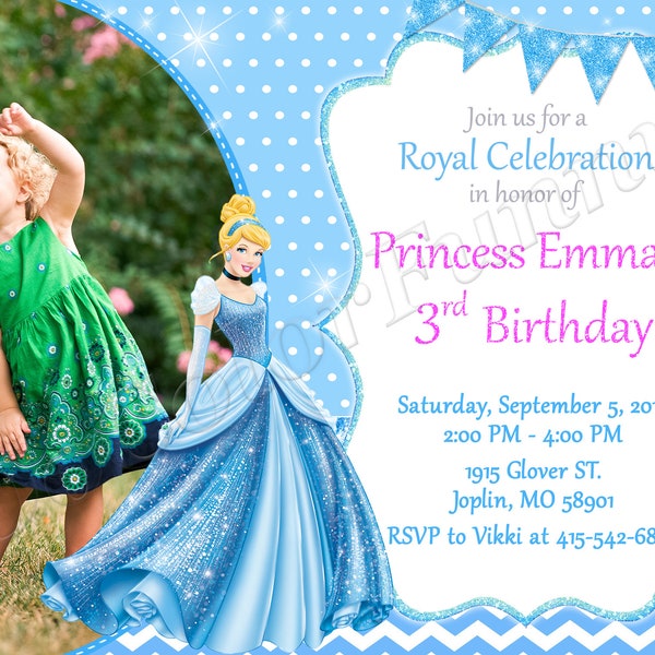 Cinderella Invitation Princess Cinderella Invitation Princess Cinderella Birthday Cinderella Party