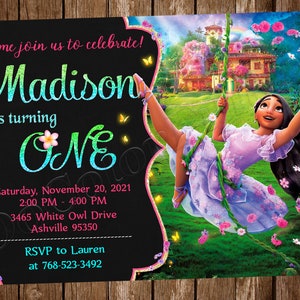 Faire-part Encanto Faire-part d'anniversaire Encanto fêter Encanto Carte Encanto numérique Encanto d'invitation Invitation Encanto à imprimer à Mirabel