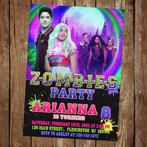 Invitation de zombies Invitation d'anniversaire de zombies Fête de zombies Zombies invite carte imprimable numérique Zombies